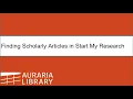 Finding Scholarly Articles in Start My Research