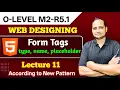 O-Level Form tag type name placeholder M2 R5 Lecture 11