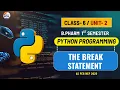 Break and Continue Statements Python Programming Class 6 Unit 2 1st Sem B Pharm