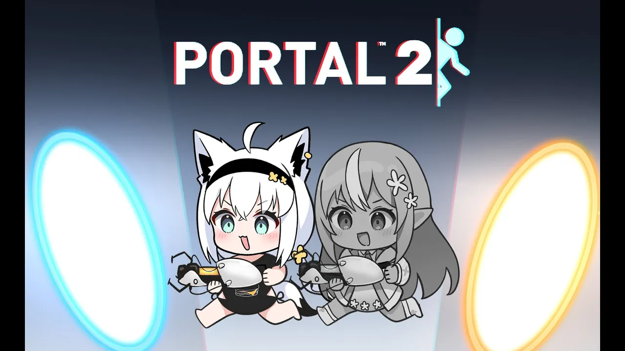 【Portal2】#かみぬい でぽーーーたる【/ホロライブ/不知火フレア/白上フブキ】