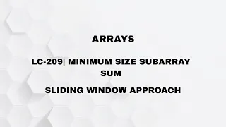 LeetCode 209 Minimum Size Subarray Sum Sliding Window Approach