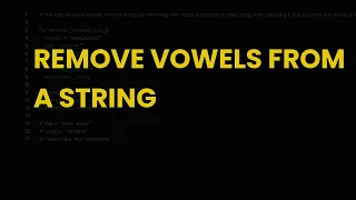 Remove vowels from a string