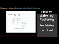How to solve by Factoring x 2 7x A Quadratic Equation in Non-Standard Form