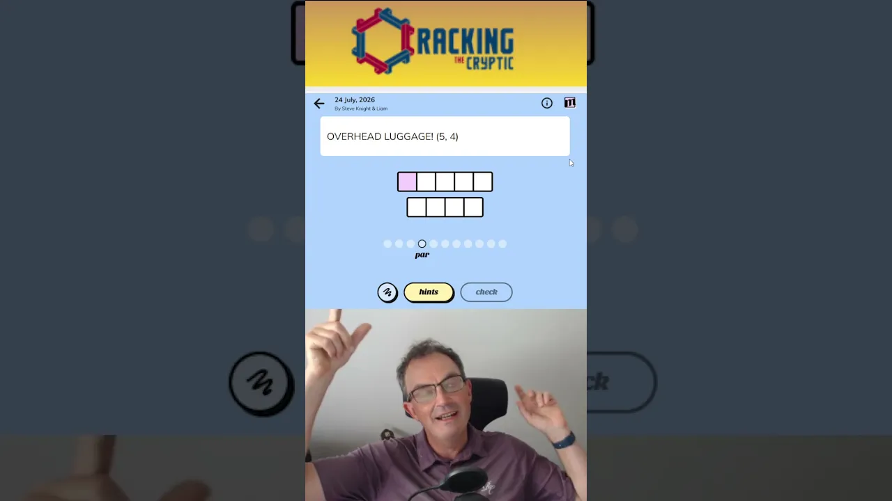 MinuteCryptic in a Minute - 24 July 2026 - GOOD LUCK WILL D!