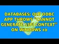 Databases Old ODBC app throws cannot generate sspi context on Windows 10
