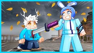 tantangan battle pedang samurai vs mipan u0026 zuzuzu 