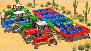 Randomized Tractors Hauling Giant Blueberries - I Don't Know What I'll Get | Farming Simulator 25