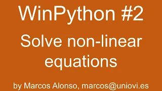 WinPython How to solve non-linear equations