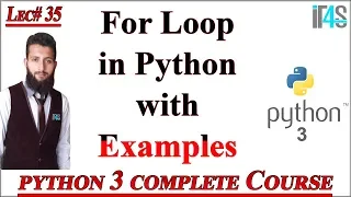 Python Tutorial in Urdu Hindi For Loop in Python For Loop Example Programs in Python