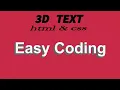 3d text effect with html css