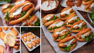 تشيكين باشا الساندويتش السحري اللي بيتفتح باللمس العجينه السحريه و الفراخ المقرمشه و الصوص العالمي 