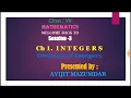 SESSION - 3 INTEGER Division of Integers