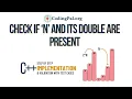 check if n and its double exists C implementation 100 Days DSA CodingPal org