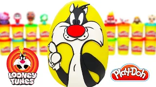 Huevo Sorpresa Gigante del Gato Silvestre de Looney Tunes en Español Latino de Plastilina Play Doh