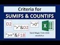 4 Types of Criteria for SUMIFS COUNTIFS - Excel Magic Trick 1564 SUMIF COUNTIF too