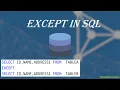Day-6 EXCEPT IN SQL SQL Tutorial in Hindi