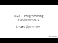 Java Unary Operators