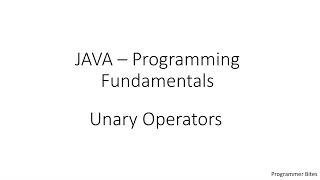 Java Unary Operators