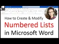 How to Create and Modify Numbered Lists in Microsoft Word