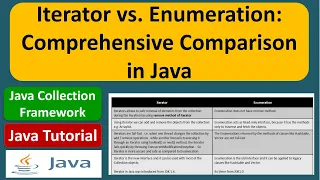 Iterator vs Enumeration Comprehensive Comparison in Java Java Collection Framework