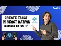React Native Table Tutorial for Beginners Create Responsive Tables Step-by-Step