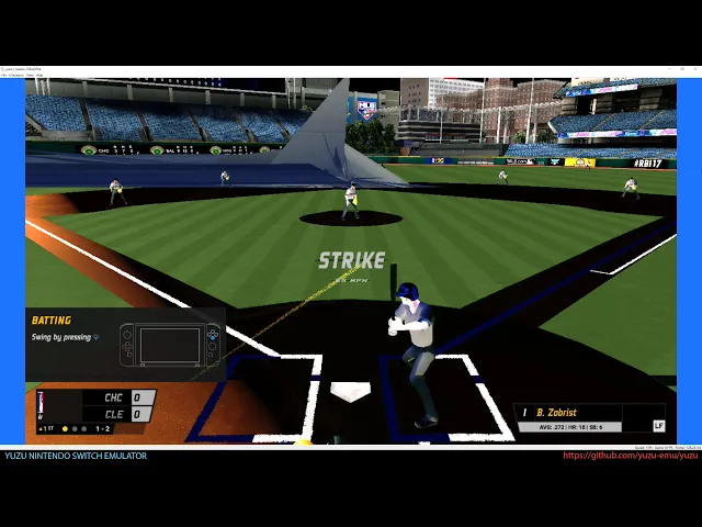 Yuzu Nintendo Switch Emulator - R.B.I. Baseball 17 Ingame (Canary eef9838 + WIP)