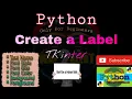 Create a Label in python tkinter Python for beginners in Tamil