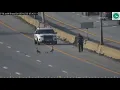 ODOT shows Columbus police officers help escort geese off I-71