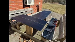 Testing solar panels in real sun.