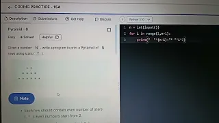 Pyramid-8 Coding Practice 15A Python NxtWave Happy Coding