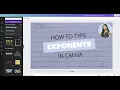 How to Type Exponents and Subscripts in Canva