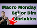 Macro Monday Variable or Object Set or Not Solution