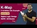 5 variables K Map Example K Map Examples in hindi Digital Logic GATE Lectures in Hindi