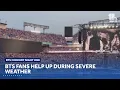Tornado warning storms impact BTS concert night one