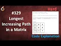 Longest Increasing Path in a Matrix Live Coding with Explanation Leetcode - 329