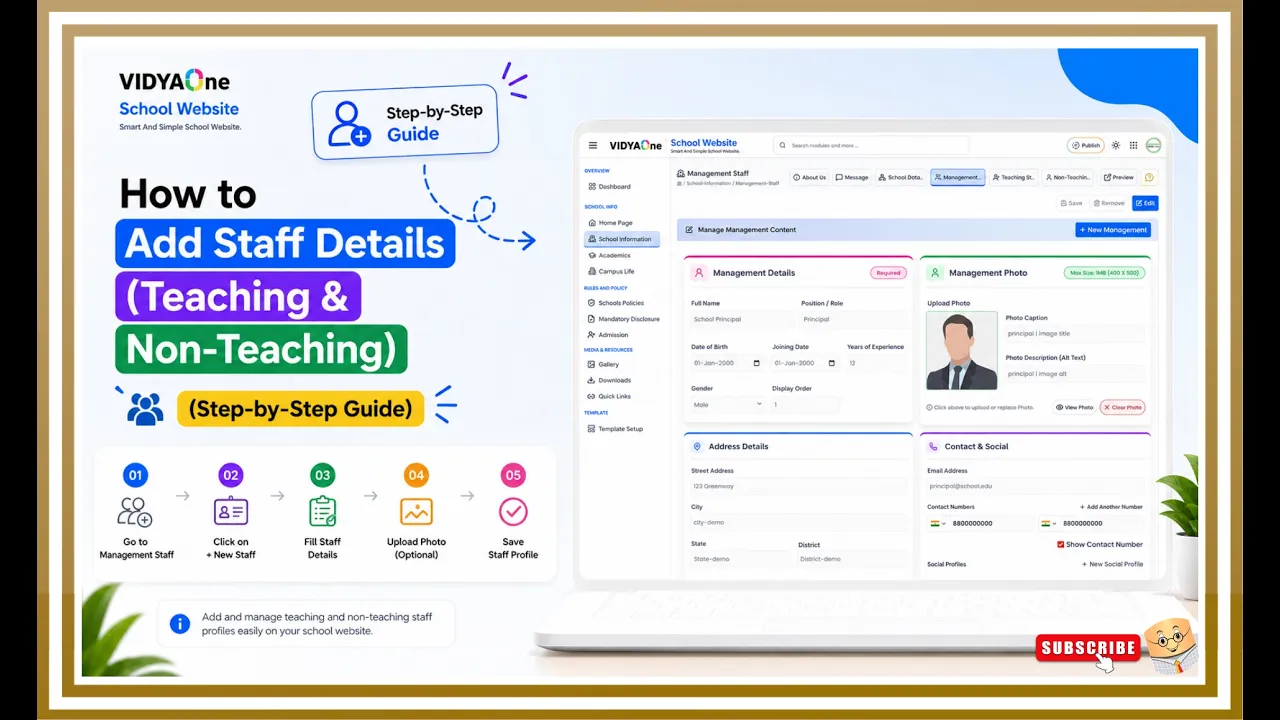 Add Staff Details on Your School Website