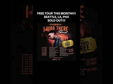 FREE SHOW TOUR !!  🧡 LA, PHX, SEATTLE TICKETS ARE GONE!!! Seee you this month!!!!!