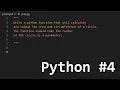 Solving Python Prompts Area Circumference of a Circle