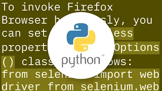 How to make Firefox headless programmatically in Selenium with Python