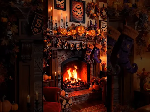 Halloween Mantel Decoration 🎃 Spooky Fireplace Makeover! #halloween