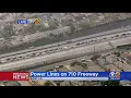 Both Sides Of 710 Freeway In East Los Angeles Shut Down By Downed Power Lines