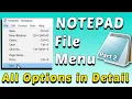 Notepad file menu Notepad kya hai part 2 Notepad Series