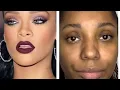 Rihanna transformation plastic surgery only using a makeup products