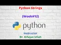 Python Strings Escape Sequences Programming with Python Week