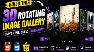 3D Rotating Image Gallery Using HTML CSS JavaScript 360 Image Carousel