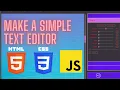 Creative Coding Make a Live Text Editor with Simple HTML CSS and JS