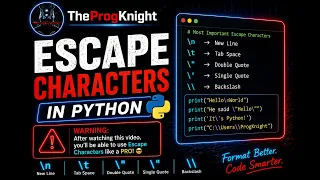 Escape Characters in Python New Line Tab Quotes Backslash Explained Python for Beginners