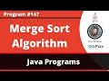 Java program to implement Merge Sort Algorithm