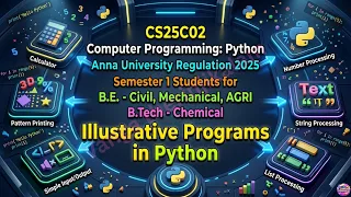 GE3151 PSPP UNIT III Illustrative Programs in Python Simple Example Programs for Beginners
