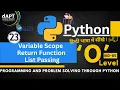 Python Functions in Hindi Variable Scope Return List Passing O Level M3-R5 Full Explanation
